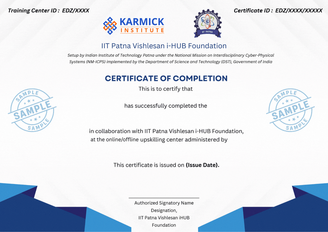 Karmick Institute with IIT Patna CERTIFICATE
