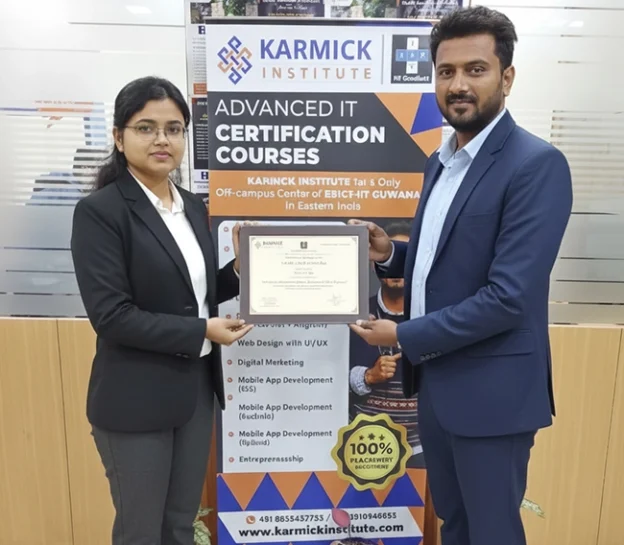 Certifying Karmick Institute student